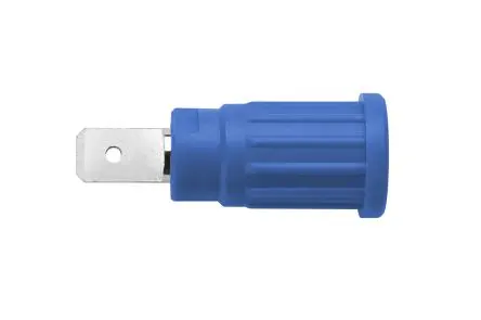 Produktfoto 1 von Schutzinger 4 mm Buchse Blau Buchse für Laborstecker, Kontakt Nickel, 1000V 32A PC-Stift