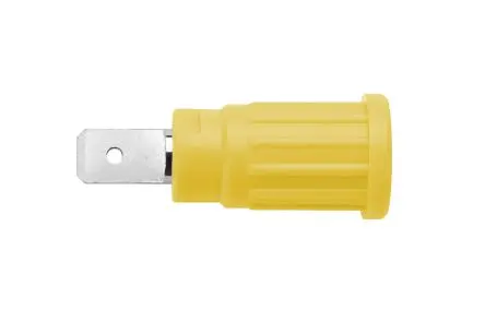 Produktfoto 1 von Schutzinger 4 mm Buchse Gelb Buchse für Laborstecker, Kontakt Nickel, 1000V 32A PC-Stift