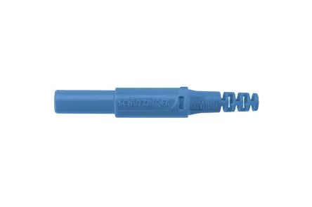 Produktfoto 1 von Schutzinger 4 mm Stecker Blau Bananenstecker, Kontakt Nickel, 1000V 32A, Schraubanschluss