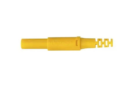 Produktfoto 1 von Schutzinger 4 mm Stecker Gelb Bananenstecker, Kontakt Nickel, 1000V 32A, Schraubanschluss