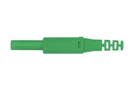 Produktfoto 1 von Schutzinger 4 mm Stecker Grün Bananenstecker, Kontakt Nickel, 1000V 32A, Schraubanschluss