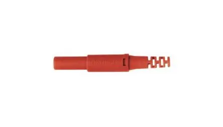 Produktfoto 1 von Schutzinger 4 mm Stecker Rot Bananenstecker, Kontakt Nickel, 1000V 32A, Schraubanschluss
