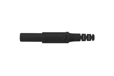 Produktfoto 1 von Schutzinger 4 mm Stecker Schwarz Bananenstecker, Kontakt Nickel, 1000V 32A, Schraubanschluss