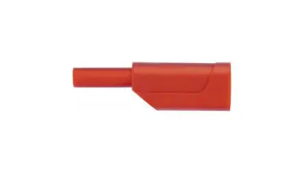 Produktfoto 1 von Schutzinger 2 mm Stecker Rot Bananenstecker, Kontakt Nickel, 600V 10A Lot