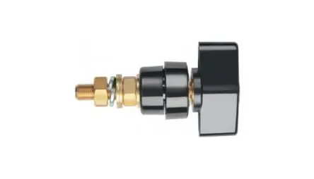 Produktfoto 1 von Schutzinger Kontaktstift, Messing, Schwarz, 1kV, M8 x 0.75 100A, Ø 4 mm Isoliert