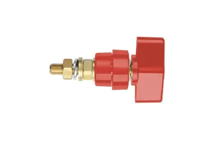 Produktfoto 1 von Schutzinger Kontaktstift, Messing, Rot, 1kV, M8 x 0.75 100A, Ø 4 mm Isoliert