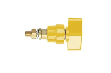 Produktfoto 1 von Schutzinger Kontaktstift, Messing, Gelb, 1kV, M8 x 0.75 100A, Ø 4 mm Isoliert