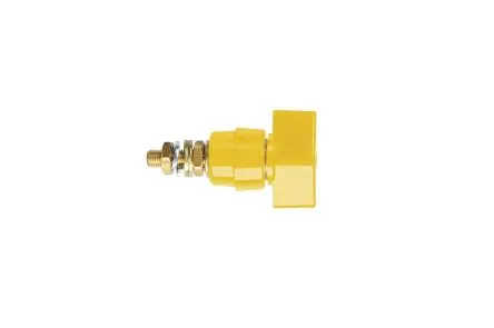 Produktfoto 1 von Schutzinger Kontaktstift, Messing, Gelb, 1kV, M6 x 0.75 63A, Ø 4 mm Isoliert