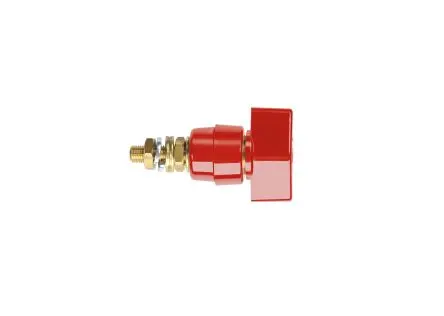 Schutzinger Kontaktstift, Messing, Rot, 1kV, M6 x 0.75 63A, Ø 4 mm Isoliert