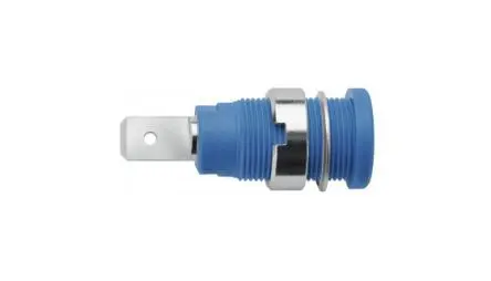 Produktfoto 1 von Schutzinger 4 mm Buchse Blau Buchse für Laborstecker, Kontakt Nickel, 1000V 10A