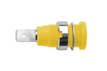 Produktfoto 1 von Schutzinger 4 mm Buchse Gelb Buchse für Laborstecker, Kontakt Nickel, 1000V 24A