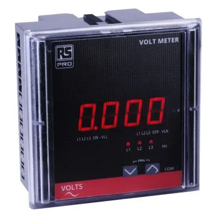Produktfoto 1 von RS PRO Digitales Spannungsmessgerät Wechselstrom/Gleichstrom Digital-Anzeige 4-stellig bis 550 V / Class 1.0, 90 mm, 90
