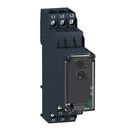 Produktfoto 1 von Schneider Electric Harmony Control Überwachungsrelais 3-phasig, 2 Wechsler DIN-Hutschiene