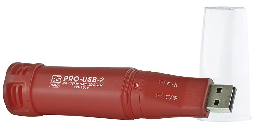 Produktfoto 1 von RS PRO Luftfeuchtigkeit, Temperatur, Taupunkt Datenlogger, -35°C → +80°C / 100%RH, Sensor