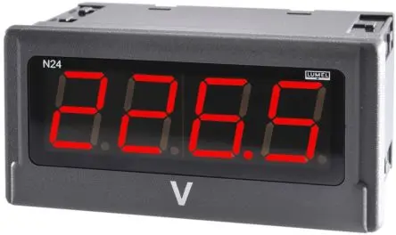 Produktfoto 1 von Lumel N24 LED Digitales Multifunktionsmessgerät für Strom H 92 mm B 45 mm 4-Stellen T. 64 mm 20 mm Ziffernhöhe