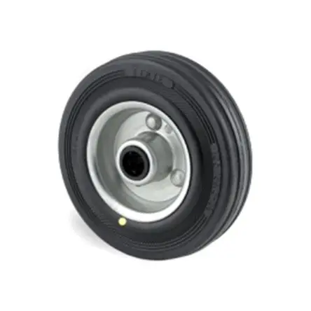 Tente Rollwagenrolle Schwarz, Mat. Gummi, 100 kg Ø 125 mm, B. 37 mm