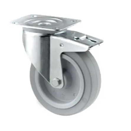 Produktfoto 1 von Tente Gebremst, schwenkbar Rolle, Rad ø 160 mm, 300 kg, Ges H. 200 mm, Rad B. 46 mm, Elastisch