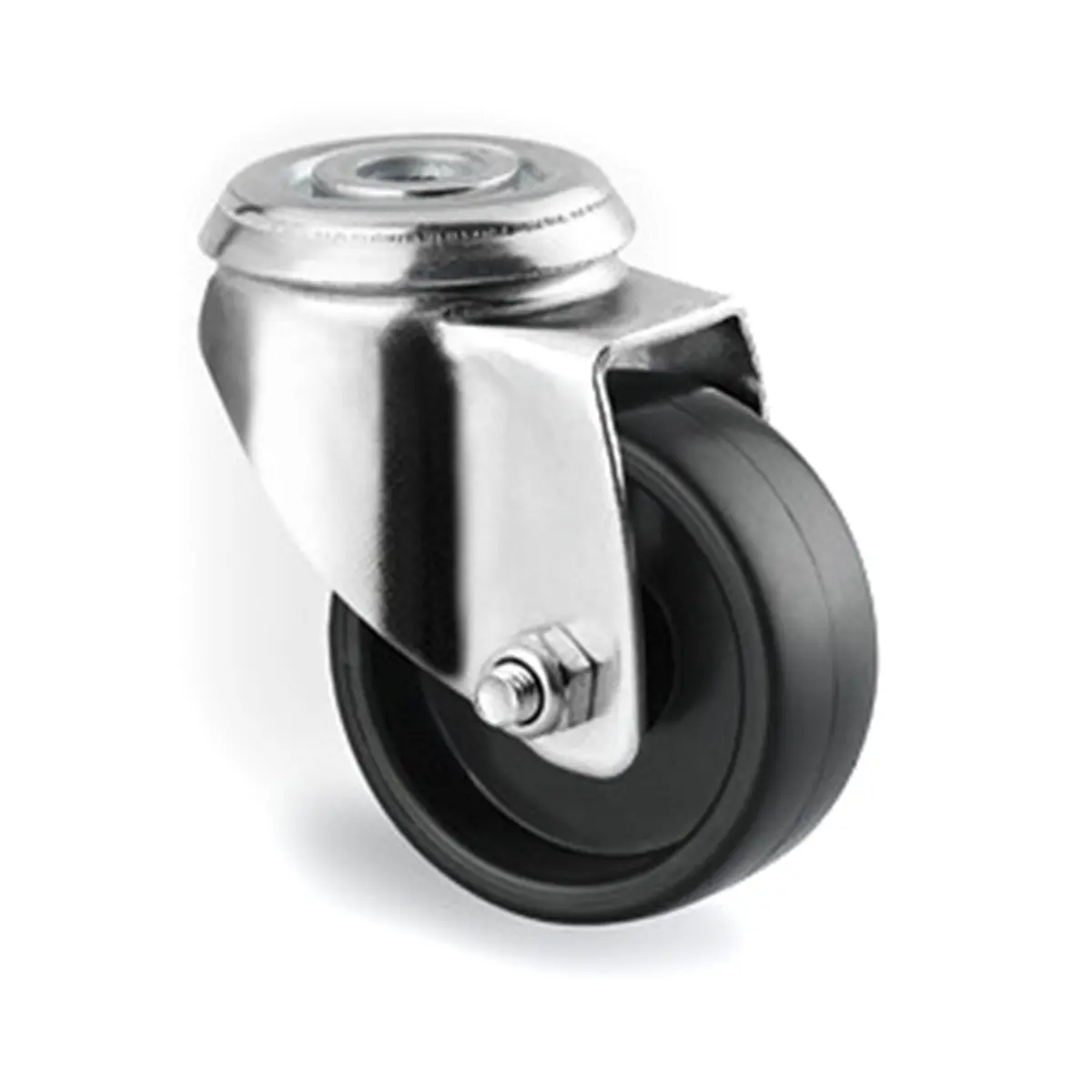 Produktfoto 1 von Tente Drehlager Lenkrolle, Rad ø 50mm, 40kg, Ges H. 70mm, Rad B. 18mm, Einfachbolzen, Polypropylen-Material