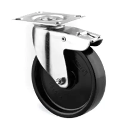 Produktfoto 1 von Tente Gebremst, schwenkbar Rolle, Rad ø 75 mm, 40 kg, Ges H. 100 mm, Rad B. 25 mm