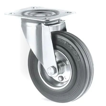 Produktfoto 1 von Tente Drehbar Rolle, Rad ø 200 mm, 205 kg, Ges H. 240 mm, Rad B. 30 mm, Thermoplast-Gummi