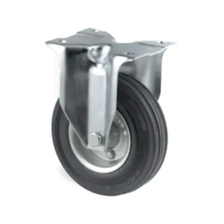Produktfoto 1 von Tente Feststehend Rolle, Rad ø 125 mm, 100 kg, Ges H. 155 mm, Rad B. 24 mm, Vollgummi
