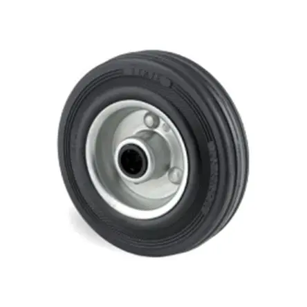Produktfoto 1 von Tente Rollwagenrolle Schwarz, Mat. Gummi, 135 kg Ø 160 mm, B. 40 mm