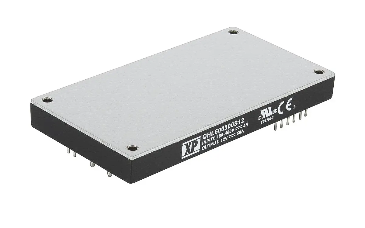 XP Power QHL600 DC/DC-Wandler 600W 300 V dc IN, 12V dc OUT / 50A Durchsteckmontage 3kV dc isoliert