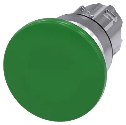 Produktfoto 1 von Siemens SIRIUS ACT Druckschalter Ø 22 mm, Grün Tastend Pilzkopf Pilzkopf Kunststoff, IP66