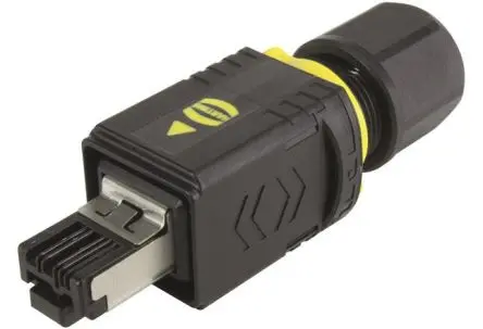 Produktfoto 1 von HARTING 09451 Stecker Cat.5 RJ45-Steckverbinder, 4-Port 1-polig 360°-Schirmung Kabel Gerade