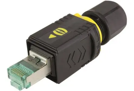 Produktfoto 1 von HARTING 09451 Stecker Cat6a RJ45-Steckverbinder, 8-Port 1-polig 360°-Schirmung Kabel Gerade