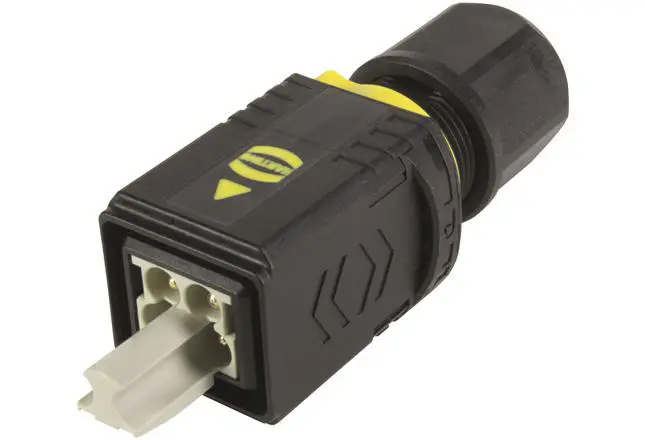 Produktfoto 1 von HARTING 09461 Netzstecker, 4, Gold über Nickel Crimpbefestigung, Kabel ø 10 mm, Kabel 12A, 48 V