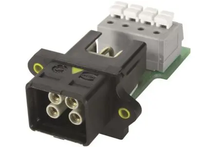 Produktfoto 1 von HARTING 09462 Netzstecker, 4, Gold über Nickel Klemme, Kabel 12A, 48V