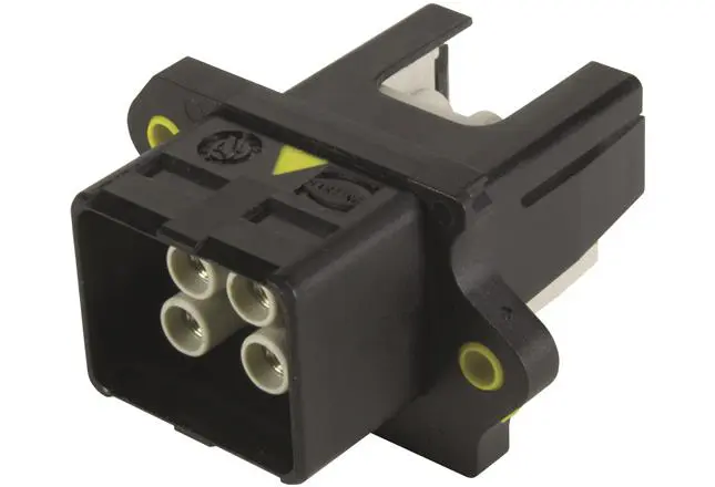 Produktfoto 1 von HARTING 09462 Netzstecker, 4 Crimpbefestigung, Kabel ø 2.9 mm, Kabel 12A, 48 V
