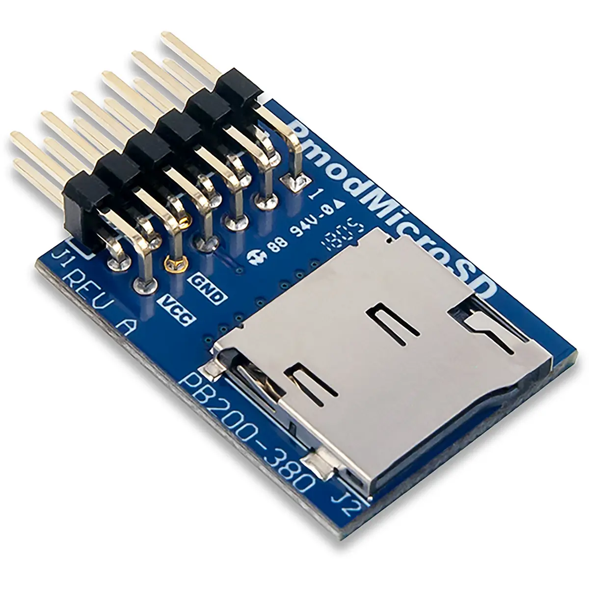 Produktfoto 1 von Digilent MicroSD-Kartensteckplatz, Zusatzplatine, Pmod MicroSD Speichern und Zugriff auf der Systemplatine