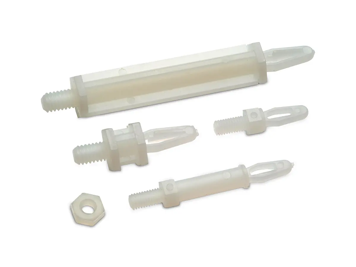 Produktfoto 1 von Wurth Elektronik Nylon 6.6 Leiterplatten Abstandshalter, Ø 3.1 mm x 7.9 mm, Gewinde M3 x 6.4 mm