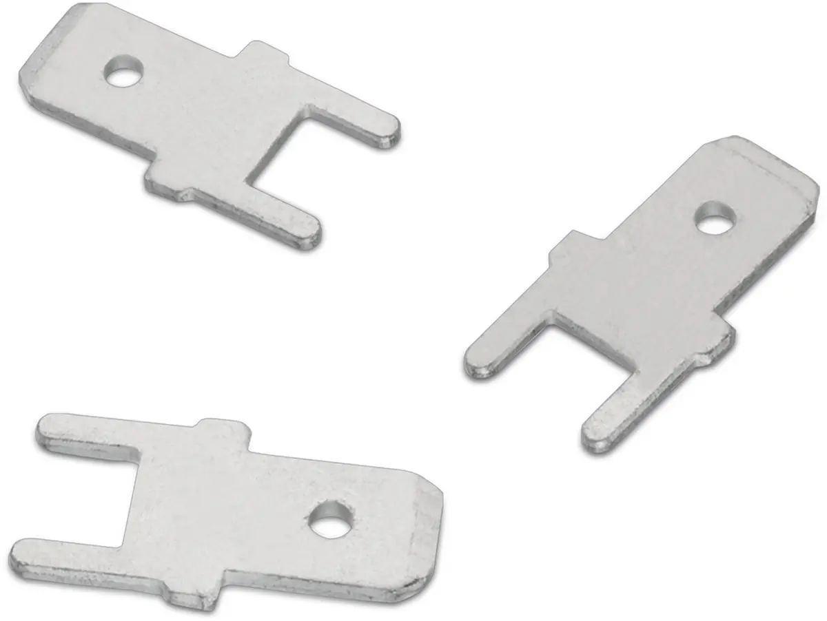 Produktfoto 1 von Wurth Elektronik WA-MTAB Flachsteckhülse, Silber, Unisoliert, 4.8 mm, Stecker