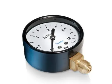Produktfoto 1 von Bourdon Unterseite MAT2 Manometer 50 mm 0 bar → 2.5 bar ±2.5 % Stahl Gehäuse G 1/4
