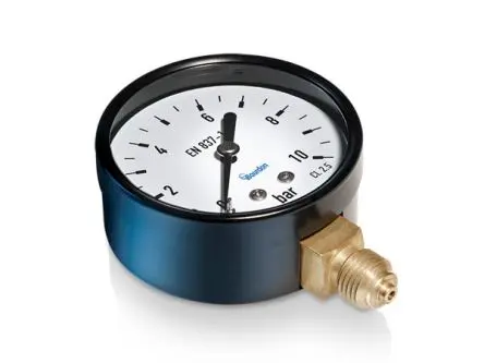 Produktfoto 1 von Bourdon Unterseite MAT3 Manometer 63 mm 0 bar → 2.5 bar ±2.5 % Stahl Gehäuse G 1/4