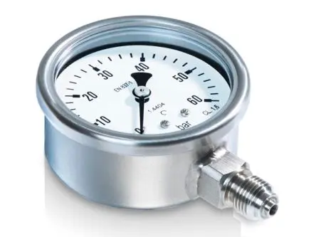 Produktfoto 1 von Bourdon Unterseite MEX3 Manometer 63 mm 0 bar → 4 bar ±1.6 % Edelstahl Gehäuse G 1/4