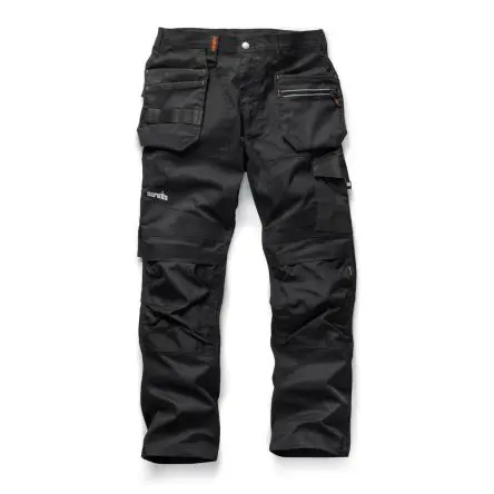 Produktfoto 1 von Scruffs Trade Flex Herren Arbeitshose, Baumwolle, Polyester Schwarz L, W38 in x 34Zoll