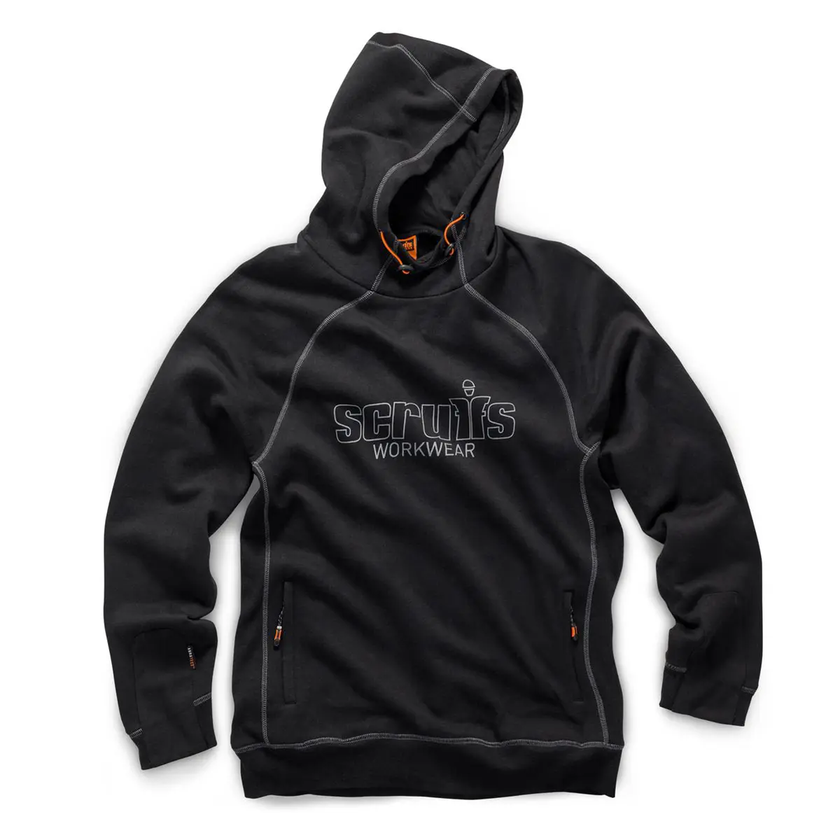 Produktfoto 1 von Scruffs Trade Herren Kapuzenpullover, Polyester, Baumwolle Schwarz Überziehen, Größe S, Größe 340 to 360 mm