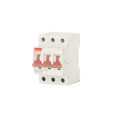 Produktfoto 1 von Contactum DDB Miniaturüberlastschalter Typ D, Pol 3-polig 63 A 415 V ac, Abschaltvermögen 10 kA