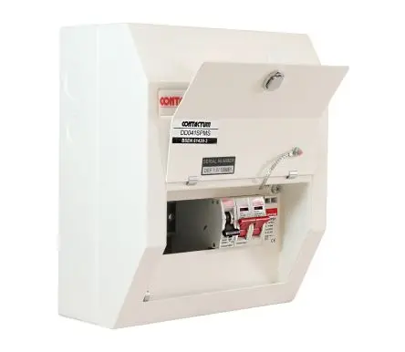 Produktfoto 1 von Contactum 4 Defender Verbrauchereinheit aus Stahl, 100A BS EN 61439-3 IP4X