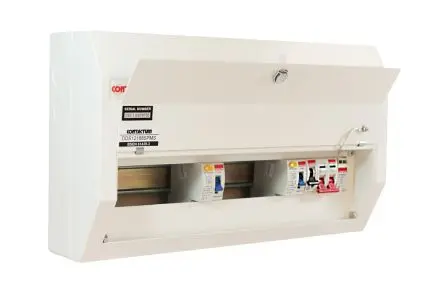 Produktfoto 1 von Contactum 12 Defender Verbrauchereinheit aus Stahl, 100A BS EN 61439-3