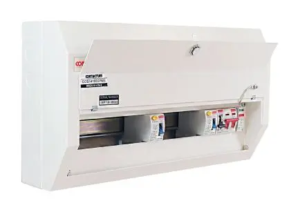 Produktfoto 1 von Contactum 14 Defender Verbrauchereinheit aus Stahl, 100A BS EN 61439-3