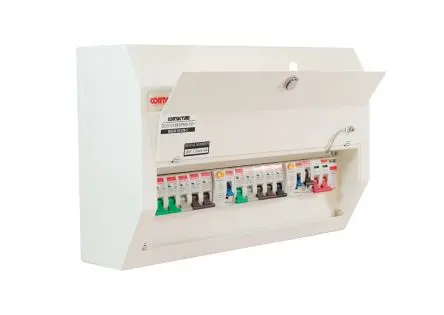 Produktfoto 1 von Contactum 10 Defender Verbrauchereinheit aus Stahl, 100A BS EN 61439-3