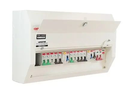 Produktfoto 1 von Contactum Defender Verbrauchereinheit aus Stahl, 100A BS EN 61439-3