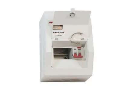 Produktfoto 1 von Contactum 4 Defender Verbrauchereinheit aus Stahl, 100A BS EN 61439-3 IP4X