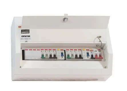 Produktfoto 1 von Contactum 14 Defender Verbrauchereinheit aus Stahl, 100A BS EN 61439-3
