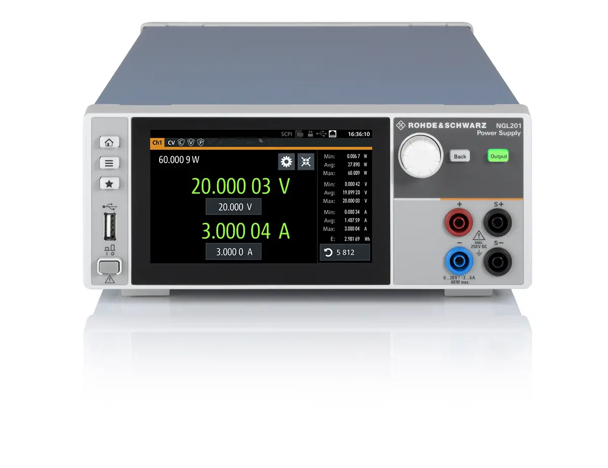 Rohde & Schwarz NGL201 Digital Labornetzgerät 60W, 0 → 20V / 6A